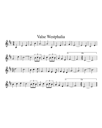 Valse Westphalia sheet music preview