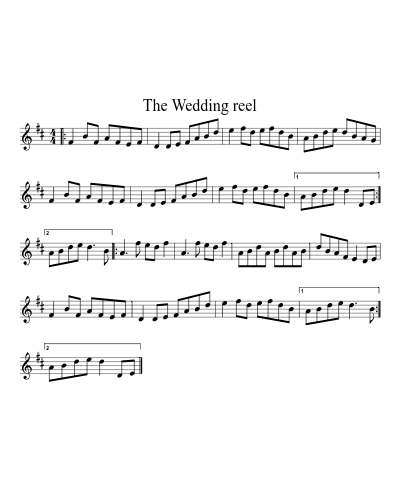 The Wedding reel sheet music preview