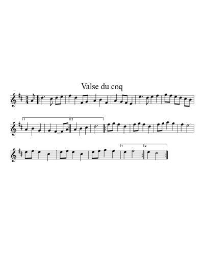 Valse du coq sheet music preview