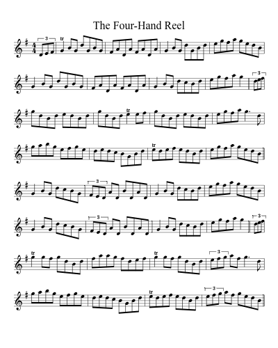 The four-hand reel (Version 3) sheet music preview