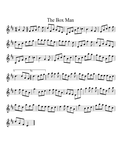 The Box Man sheet music preview