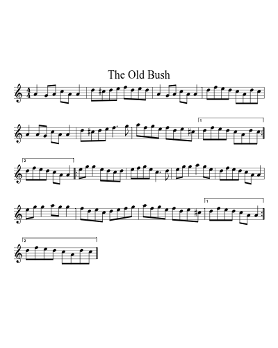 The old bush (Version 2) sheet music preview