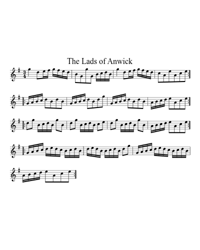The Lads of Anwick sheet music preview