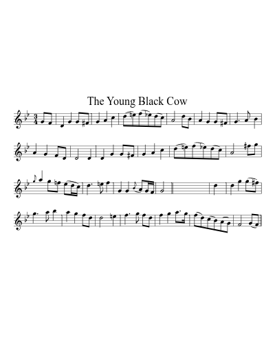 The Young Black Cow sheet music preview