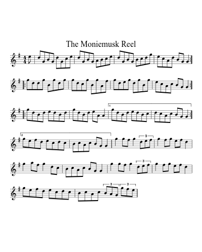 The Moniemusk Reel sheet music preview