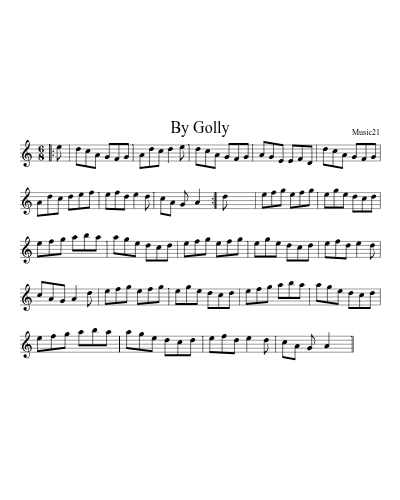 By Golly sheet music preview