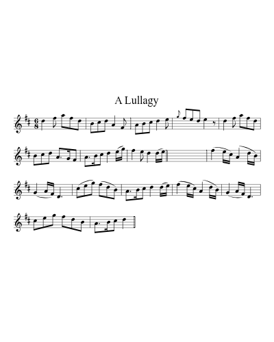 A Lullagy sheet music preview