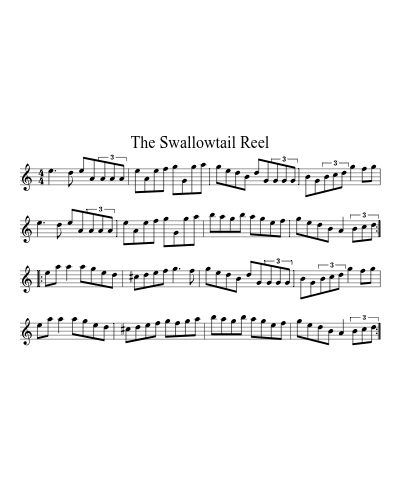 The Swallowtail Reel sheet music preview