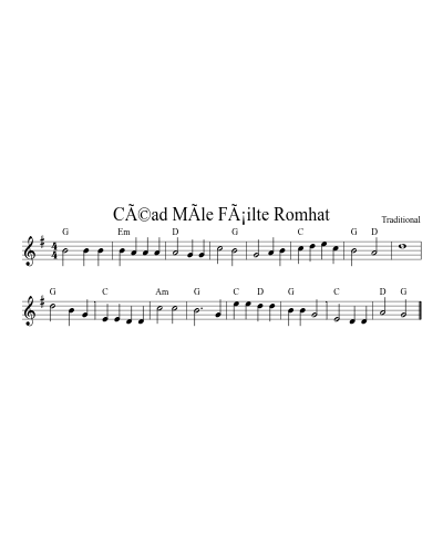 CÃ©ad MÃ­le FÃ¡ilte Romhat