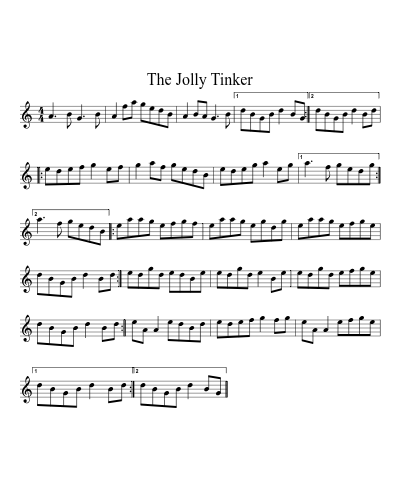 The Jolly Tinker (Version 2) sheet music preview