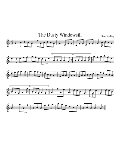 The Dusty Windowsill sheet music preview