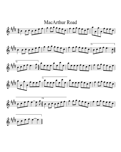 MacArthur Road (Version 2) sheet music preview