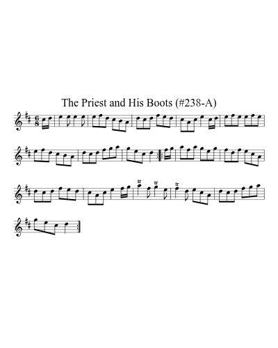 The Priest and His Boots (#238-A) sheet music preview