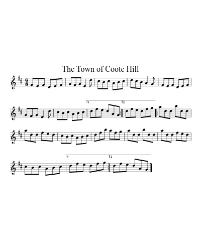 The Town of Coote Hill sheet music preview