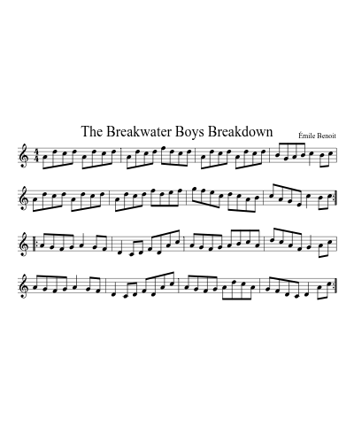 The Breakwater Boys Breakdown sheet music preview