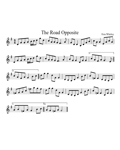 The Road Opposite sheet music preview