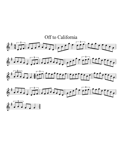 Off to California (Version 5) sheet music preview