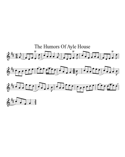 The Humors Of Ayle House sheet music preview