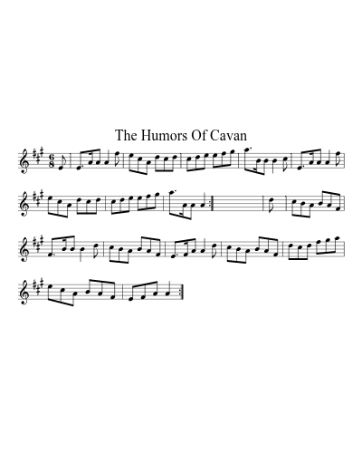 The Humors of Cavan (Version 2) sheet music preview