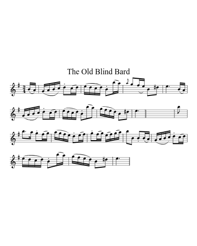 The Old Blind Bard sheet music preview
