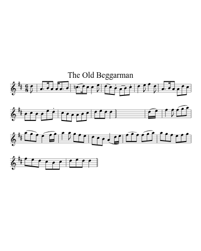 The Old Beggarman sheet music preview
