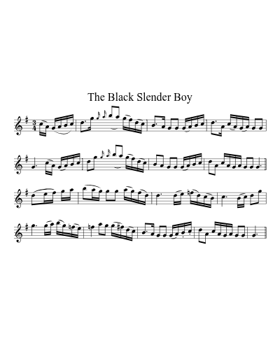 The Black Slender Boy (Version 3) sheet music preview