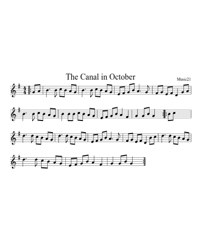 The Canal in October sheet music preview