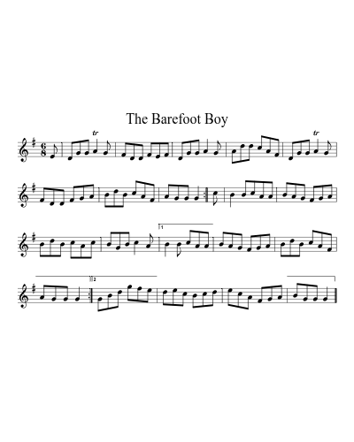 The Barefoot Boy (Version 2) sheet music preview