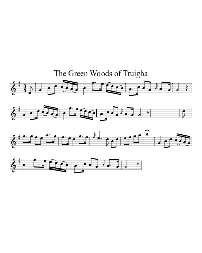 The Green Woods of Truigha sheet music preview