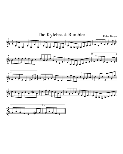 The Kylebrack rambler (Version 2) sheet music preview