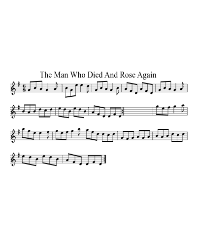 The Man Who Died and Rose Again (Version 2) sheet music preview