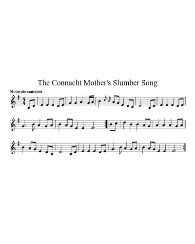 The Connacht Mother's Slumber Song sheet music preview