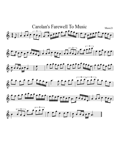 Carolan's Farewell To Music