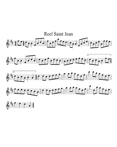 Reel Saint Jean sheet music preview