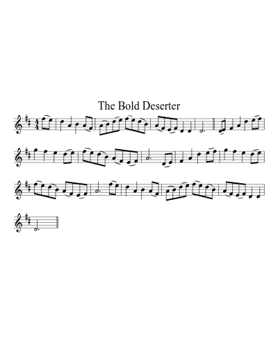 The Bold Deserter (Version 2) sheet music preview