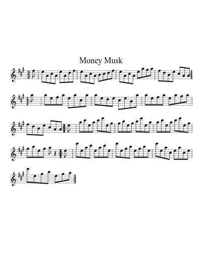 Money musk (Version 3) sheet music preview
