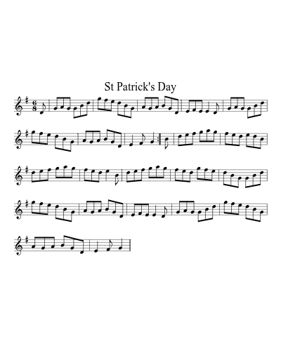 St Patrick's Day sheet music preview