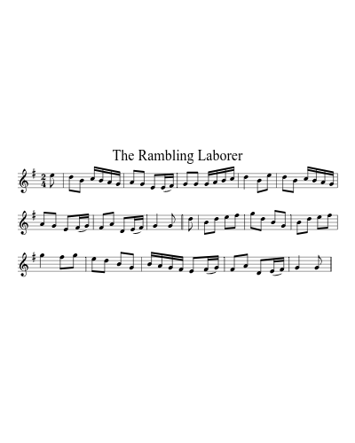The Rambling Laborer sheet music preview