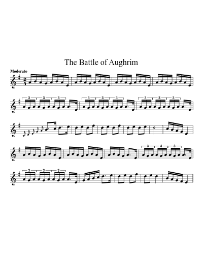 The Battle Of Aughrim (Version 2) sheet music preview