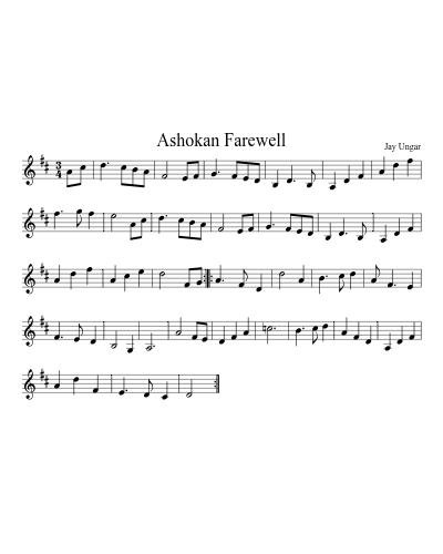 Ashokan Farewell (Version 3) sheet music preview