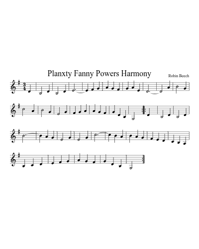 Planxty Fanny Powers Harmony sheet music preview