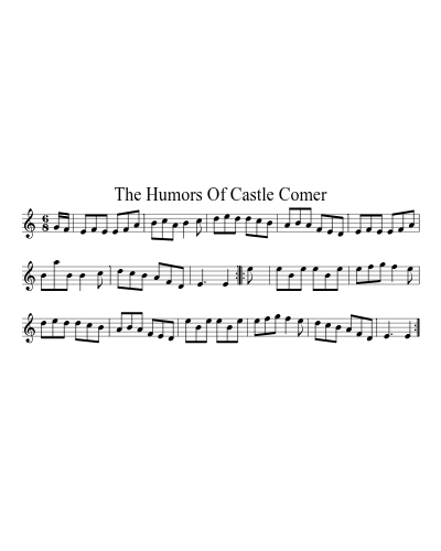 The Humors Of Castle Comer sheet music preview