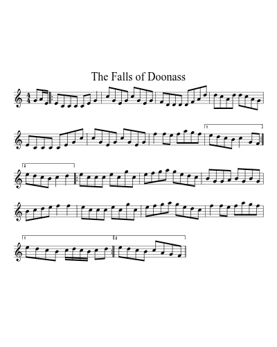 The Falls of Doonass sheet music preview