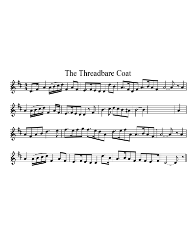 The Threadbare Coat sheet music preview