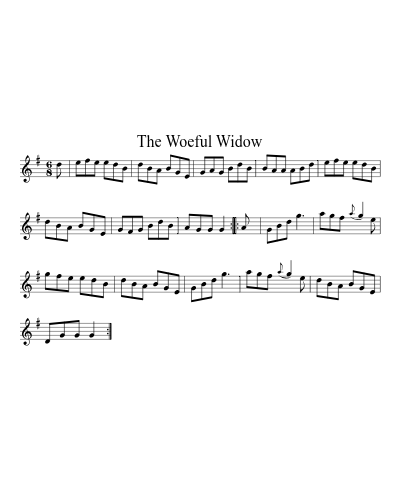 The Woeful Widow sheet music preview