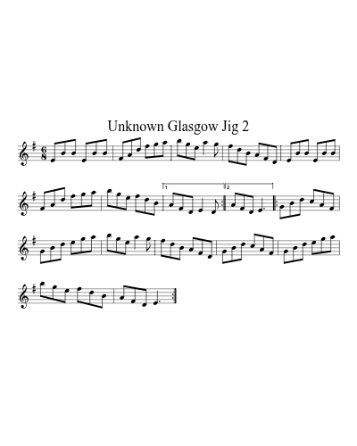 Unknown Glasgow Jig 2 sheet music preview