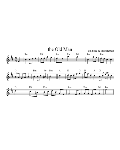 the Old Man sheet music preview