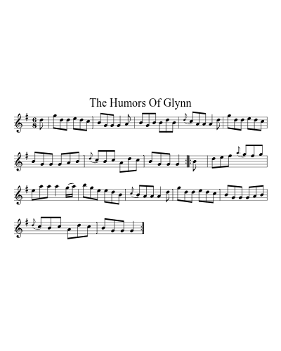 The Humors Of Glynn sheet music preview