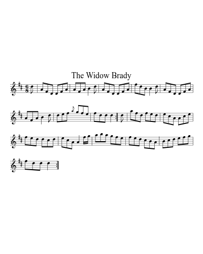The widow Brady (Version 2) sheet music preview