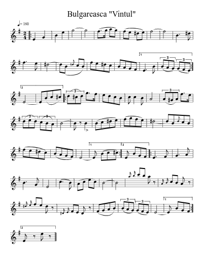 Bulgareasca "Vintul" sheet music preview